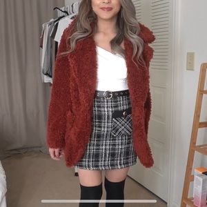 H&M Red Teddy Coat